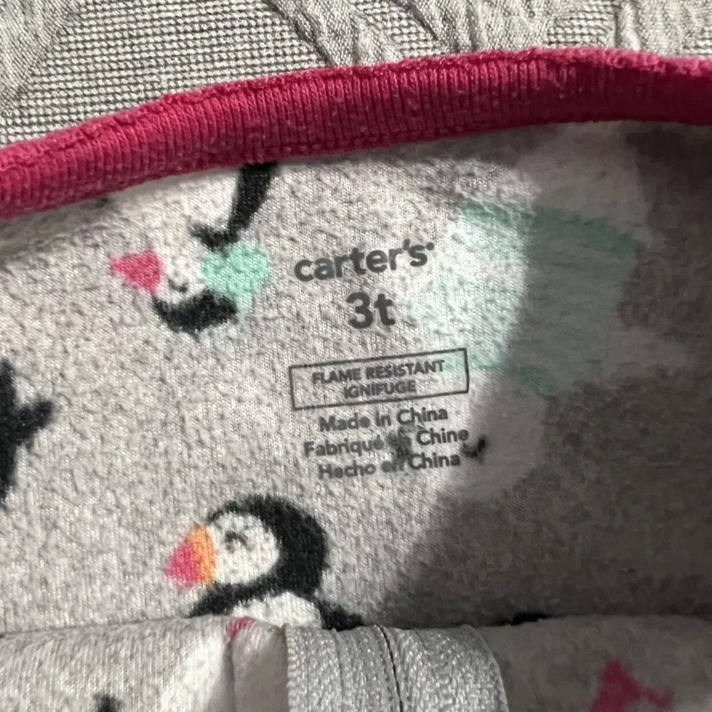 Carter's 3T Fleece Penguin Footie Pajamas